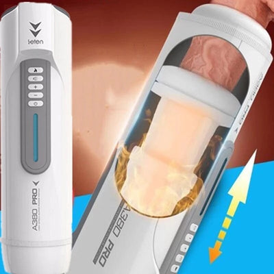 Leten A380 Piston Fully Automatic Retractable Masturbator True Vagina Heated Vaginal Insertion Moaning Male Masturbation Machine