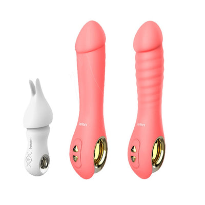 Leten Electromagnetic Pulse Thrusting Dildo Vibrator Powerful Rabbit Bullet Vibrator Automatic Piston Telescopic Vibe for Women