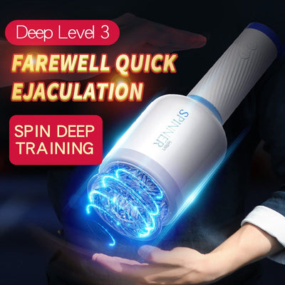 Leten Powerful Heating Male Masturbator Penis Training Automatic Spin Masturbation Cup Blowjob Oral Sex Toys for Glans Exerciser