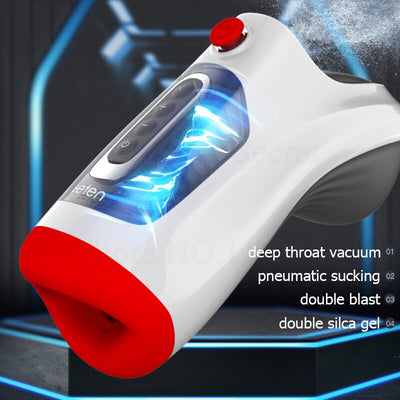 Leten Real Sucking Male Masturbator Strong Clip Oral Suction AV Blowjob Deep Throat Automatic Masturbation Cup Sex Toys for Men
