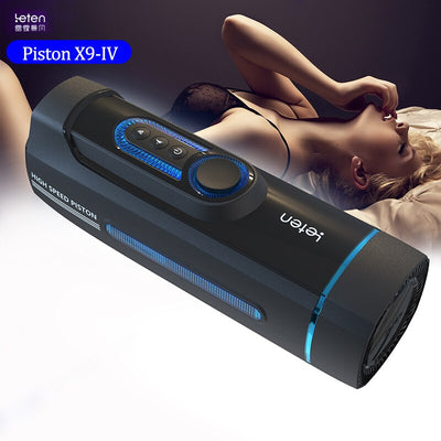 Leten Upgraded X9-IV Male Masturbator High Speed 45mm Piston Telescopic Heating AV Real Vagina Hatano Voice Cup Sex Toys for Men