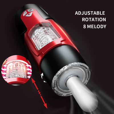 Male Masturbation Cup Blowjob Automatic Telescopic Rotation Heating Silicone Vagina Real Pussy Adult Masturbator Sex Toy for Men