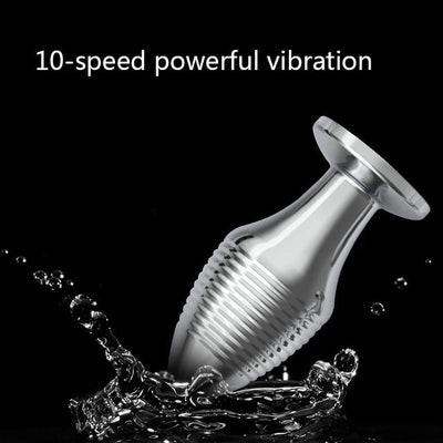 Metal Anal Vibrator Butt Plug Rechargeable 10 Speed Wireless Remote Control Vibrating Anal Sex Toys for Women Men Masturbation