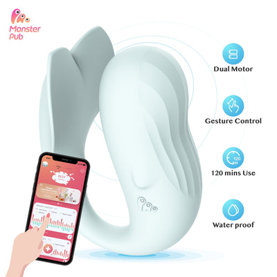Monster Pub G-Spot Dual Motor Rechargeable Clitoral Vibrator Bluetooth Wireless APP Remote Control Vibrators for Women Sex Toy