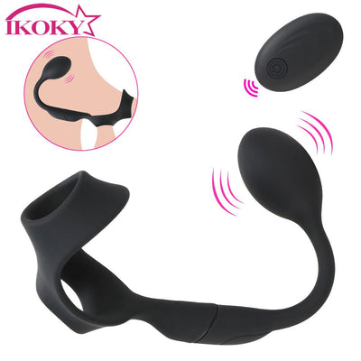 Prostate Massager Anal Plug Delay Ejaculation Ring Sex Toys for Men 10 Speed Male Prostate Stimulator Waterproof Butt Plug