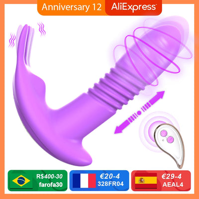 Remote Vibrator for Women Wearable Dildo Automatic Rotating Vagina Massage G Spot Clitoris Stimulate Masturbator Sexy Toy Female