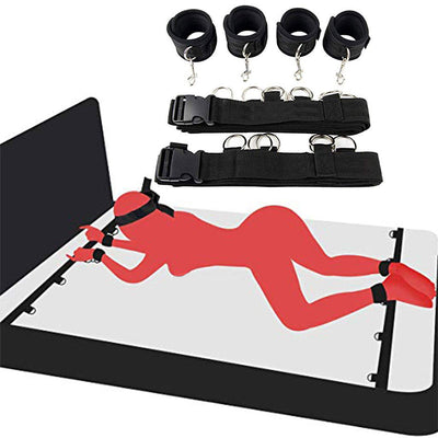 Sexy Toys  Couples Bed BDSM Bondage Restraint System Fetish Adult Games Set Handcuffs Ankle Cuffs Sex Swing Sex Restraint Set