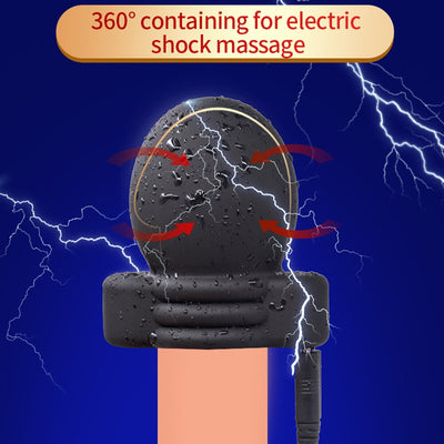 Shock Electric Glans Cap with SM Player Wave Therapy Penis Cage Shocking Chastity Device Tens Penis Sleeve Medical Themed Toys