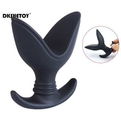 Silicone Anal Expander Backyard Sex Toys for Couples Beginner Black Waterproof Soft V Port Butt Plug Prostate Massager
