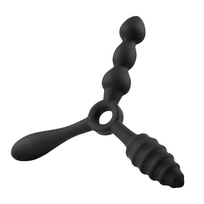 Silicone Butt Vagina Plug 3 In 1 Erotic Anal Sex Toy Anal Beads Butt Plug Anus Prostate Stimulator Massager Anal for Women Men