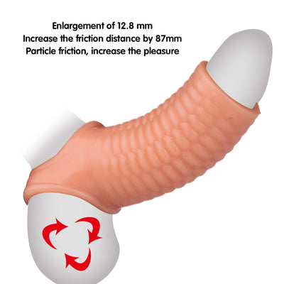 Silicone Reusable Penis Sleeve Flexible Glans Penis Enlarger Extender Delay Ejaculation Cock Ring Sleeve Adult Sex Toys for Men