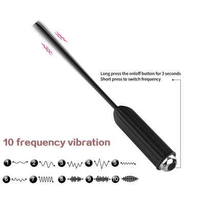 Silicone Urethral Dilators Penis Plug 10 Speed Vibrating Insertion Urethral Plug Catheter Sounds Vibrator Sex Toys for Men Adult