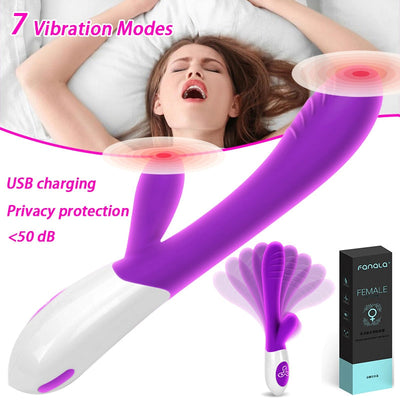 Vibrator for Women 7 Modes WirelessDouble Rod Masturbation Vibrator Clitoris Stimulator USB Rechargeable Massager Goods Sex Toys