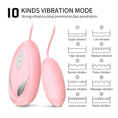 Wired Powerful 10 Speed Egg Vibrator Clitoris Sex Toy for Women Vaginal Ball G-spot Massager Remote Control Vibrating Egg TD0345