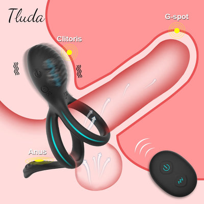 Wireless Couple Ring Sex Toys for Men&#39;s Penis Cock Vibrator Ring Cockring Retardant Ejaculation Delay Remote Control