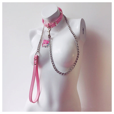Women Lovely Sailor Moon Leather Collar Lead Chain Bondage Restraints Adult Game BDSM Collars Sex Toys Sex Game Accessories Set